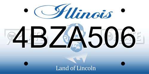 4BZA506 Illinois License Plate