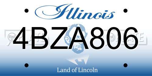 4BZA806 Illinois License Plate