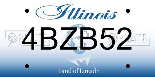 4BZB52 Illinois License Plate
