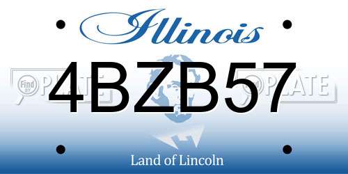 4BZB57 Illinois License Plate