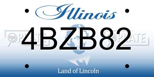 4BZB82 Illinois License Plate