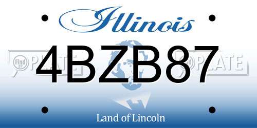 4BZB87 Illinois License Plate