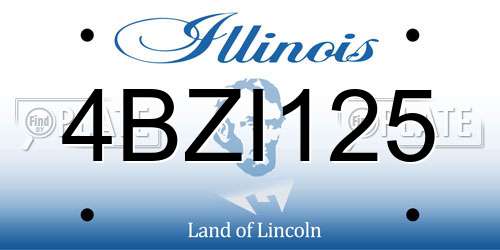 4BZI125 Illinois License Plate