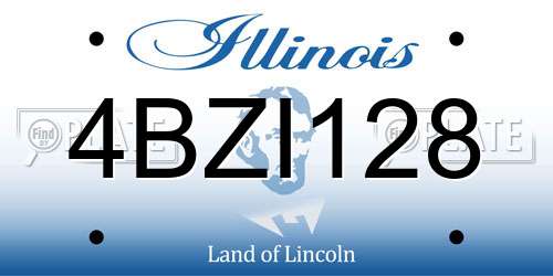 4BZI128 Illinois License Plate