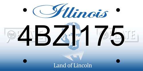 4BZI175 Illinois License Plate