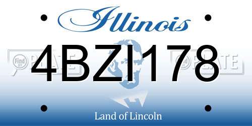 4BZI178 Illinois License Plate