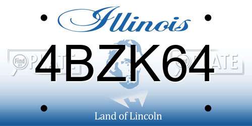 4BZK64 Illinois License Plate