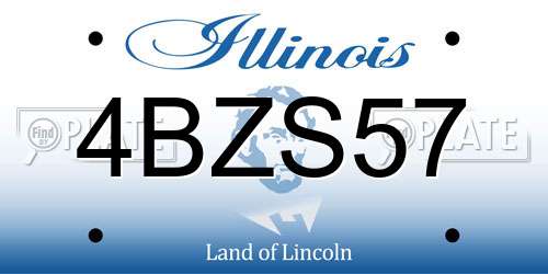 4BZS57 Illinois License Plate