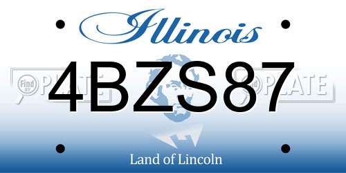 4BZS87 Illinois License Plate