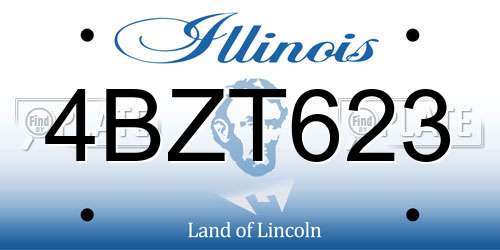 4BZT623 Illinois License Plate