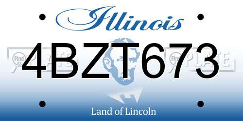 4BZT673 Illinois License Plate