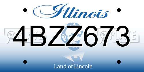 4BZZ673 Illinois License Plate