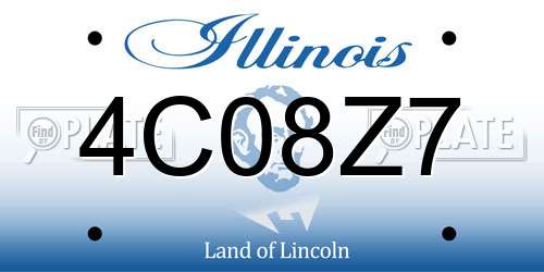 4C08Z7 Illinois License Plate