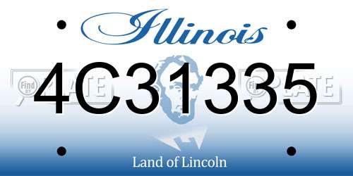 4C31335 Illinois License Plate