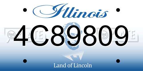 4C89809 Illinois License Plate