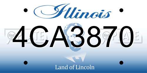 4CA3870 Illinois License Plate