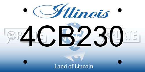 4CB230 Illinois License Plate