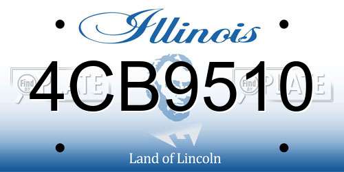 4CB9510 Illinois License Plate