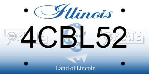 4CBL52 Illinois License Plate