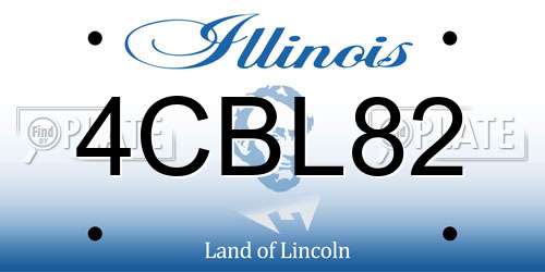 4CBL82 Illinois License Plate