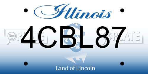 4CBL87 Illinois License Plate