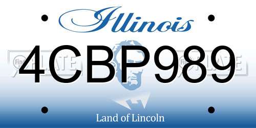 4CBP989 Illinois License Plate