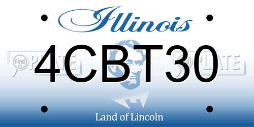 4CBT30 Illinois License Plate
