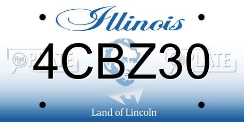 4CBZ30 Illinois License Plate