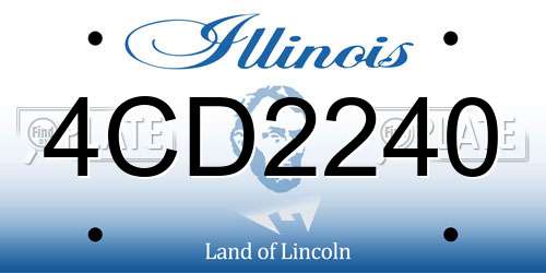 4CD2240 Illinois License Plate