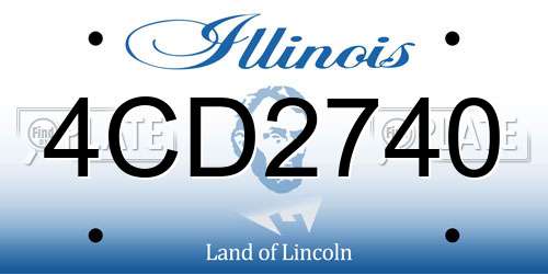 4CD2740 Illinois License Plate