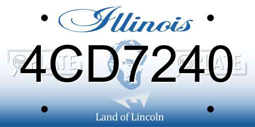 4CD7240 Illinois License Plate