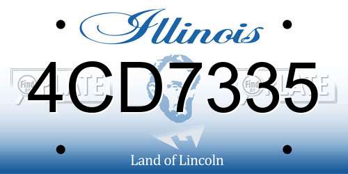 4CD7335 Illinois License Plate