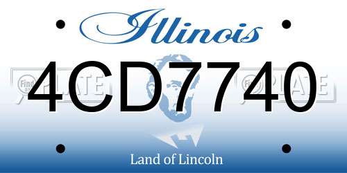 4CD7740 Illinois License Plate
