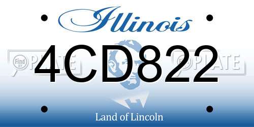 4CD822 Illinois License Plate