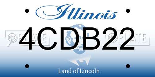 4CDB22 Illinois License Plate