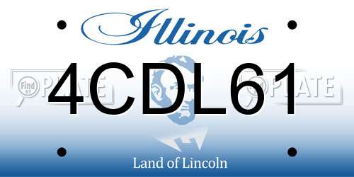 4CDL61 Illinois License Plate