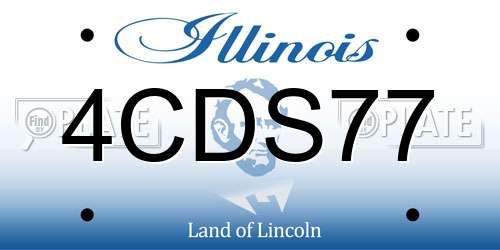 4CDS77 Illinois License Plate