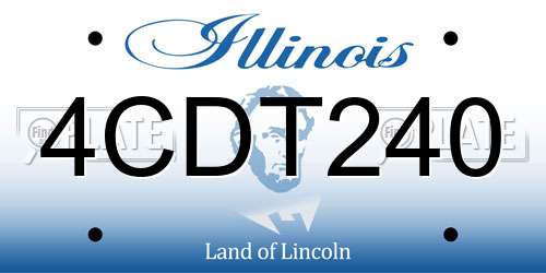 4CDT240 Illinois License Plate