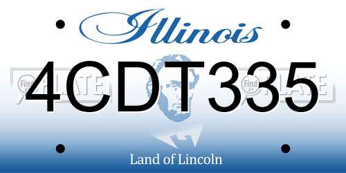 4CDT335 Illinois License Plate