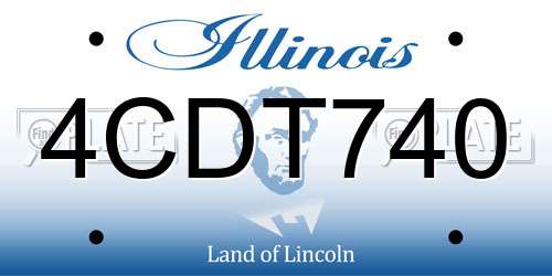 4CDT740 Illinois License Plate