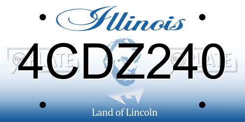 4CDZ240 Illinois License Plate