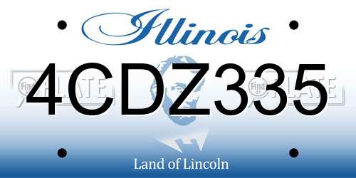 4CDZ335 Illinois License Plate