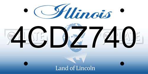 4CDZ740 Illinois License Plate