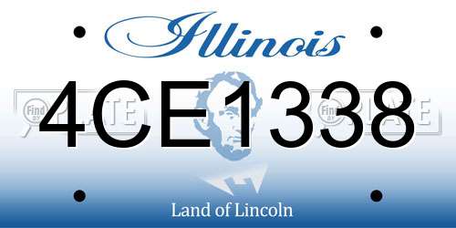 4CE1338 Illinois License Plate