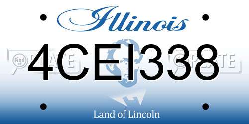 4CEI338 Illinois License Plate