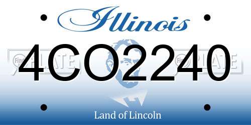 4CO2240 Illinois License Plate
