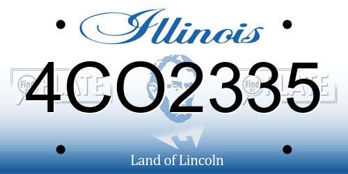 4CO2335 Illinois License Plate