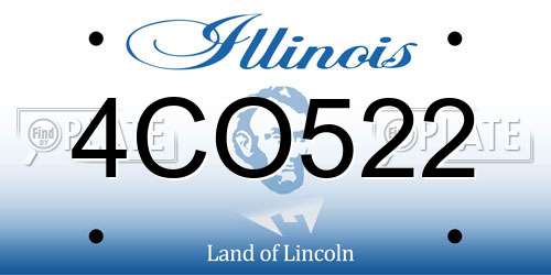 4CO522 Illinois License Plate