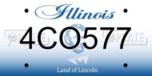 4CO577 Illinois License Plate