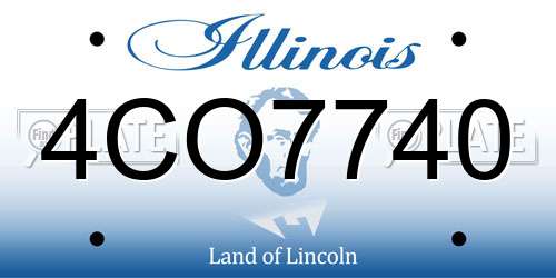 4CO7740 Illinois License Plate